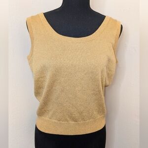 VTG Wool Knit Tank Quiet Luxury Glam Preppy Light Academia Elevated Neutral MD